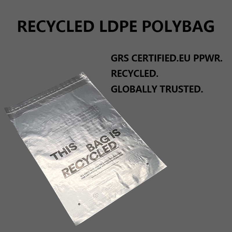 परिधान र ई-वाणिज्य प्याकेजिङको लागि अनुकूलन GRS पुनर्नवीनीकरण LDPE Polybag