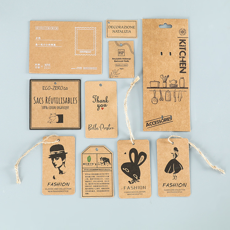 कस्टम क्राफ्ट पेपर ह्याङ्ग ट्याग