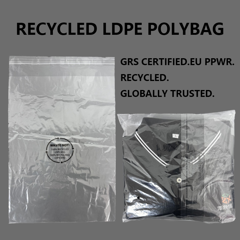परिधान प्याकेजिङको लागि अनुकूलन पुनर्नवीनीकरण LDPE Polybag